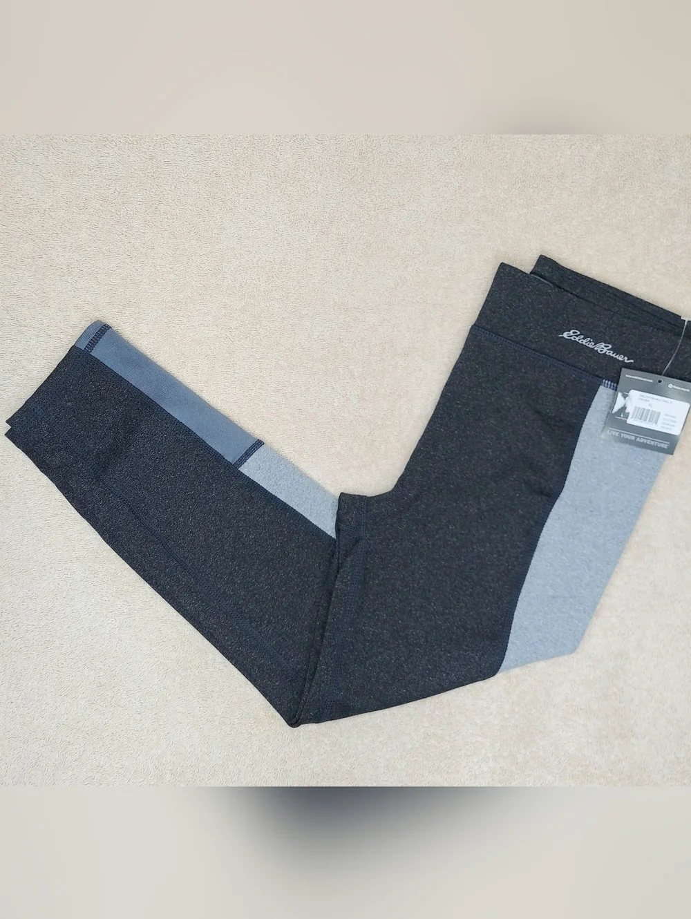 Eddie Bauer Kids' Two Toned Gray Activewear Trail Leggings Girls Size XL Sporty